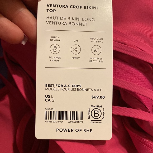 💖 Athleta Ventura Crop Bikini Top A-C // Salvia Pink - Picture 6 of 7